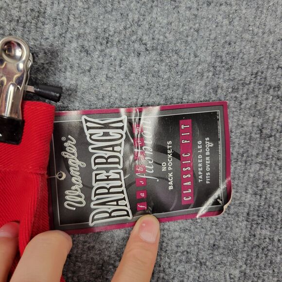 NWT WRANGLER WC132MR Red Bareback Classic Fit Tapered Leg Denim Jeans SIZE 0x36 - Picture 3 of 14